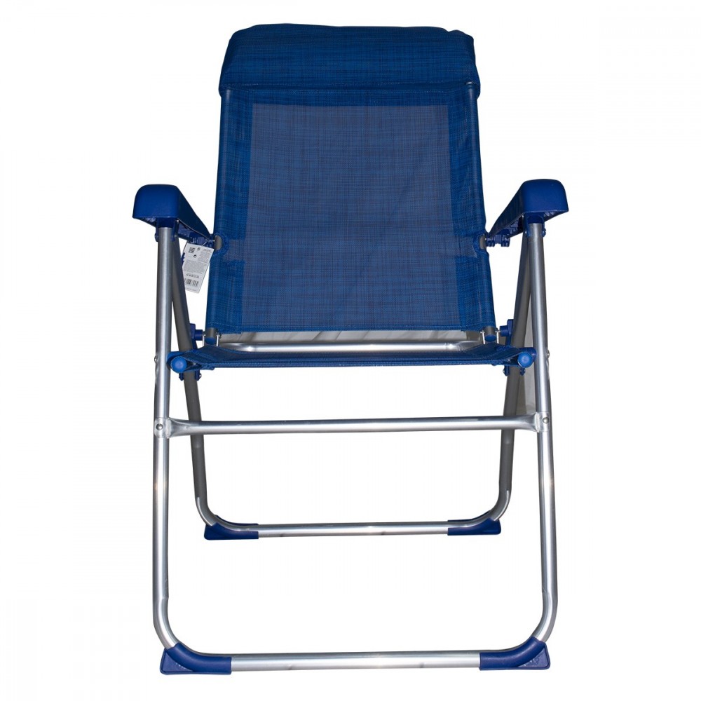 Chaise longue 379530 inclinable 8 positions avec accoudoirs tube 22mm aluminium