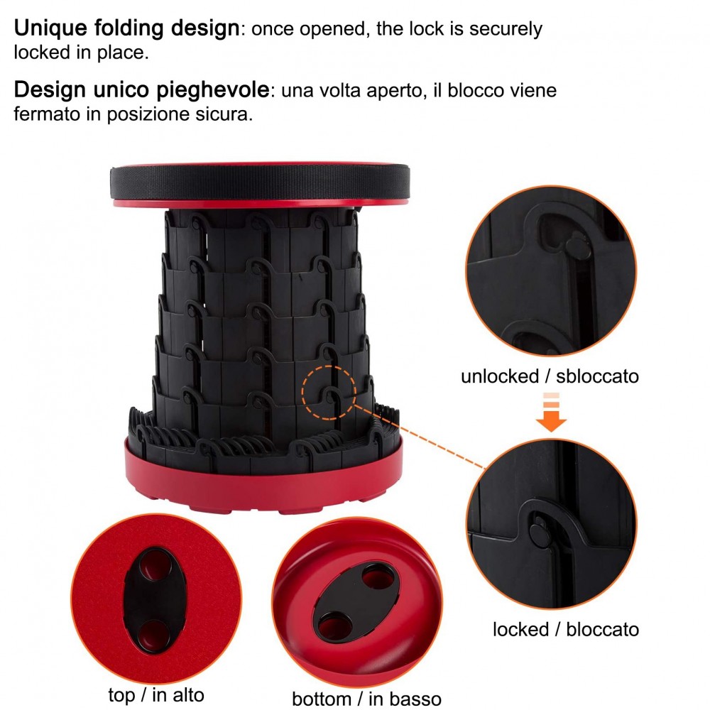 Tabouret rétractable 360085 portable Nylon...