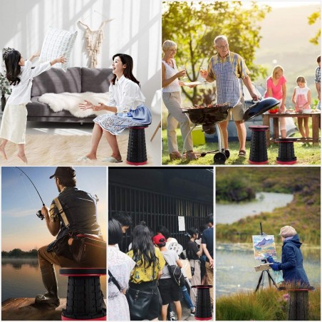 Tabouret rétractable 360085 portable Nylon haute résistance rétractable 47hx25cm