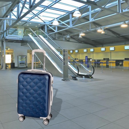 Coveri Collection Set 3 voyage trolley ABS 6065015 BERLIN Bleu et Blanc