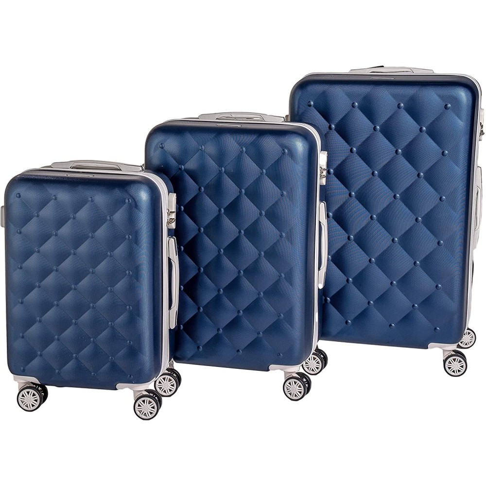 Coveri Collection Set 3 voyage trolley ABS 6065015 BERLIN Bleu et Blanc