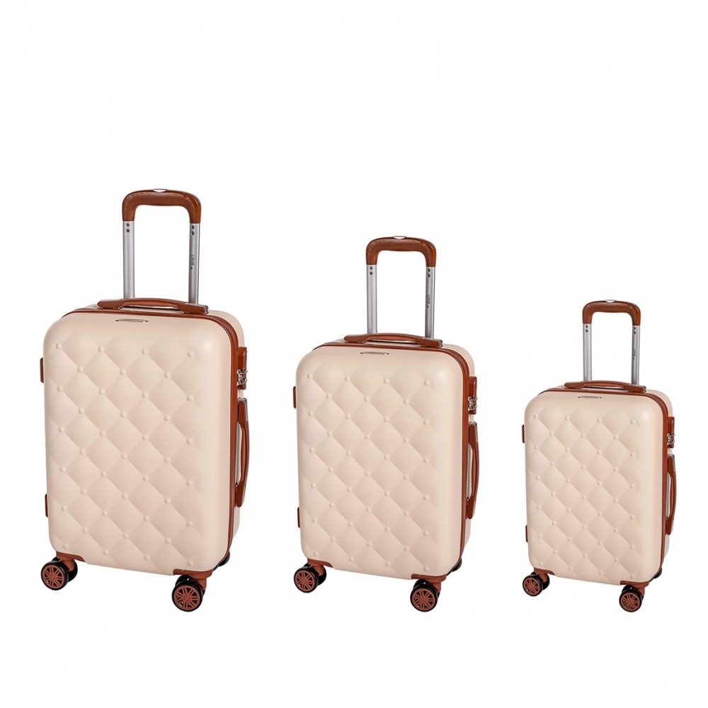 Coveri Collection Set 3 voyage trolley ABS 6065013 BERLIN Beige et Marron