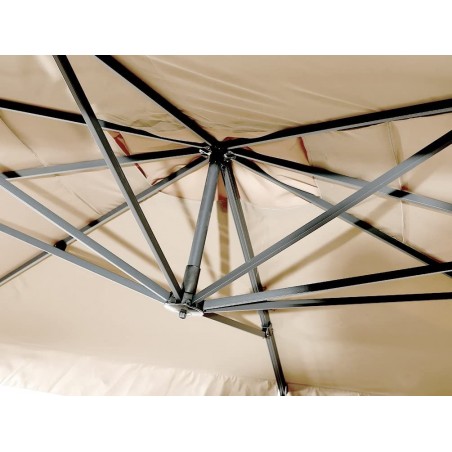 FUBUCA Parasol VENISE bras décentralisé carré 3x3mt ECRU, mât latéral