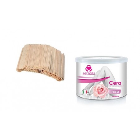 Kit SETABLU cire peaux sensibles, huile d’amande,spatules et bandes dépilatoires