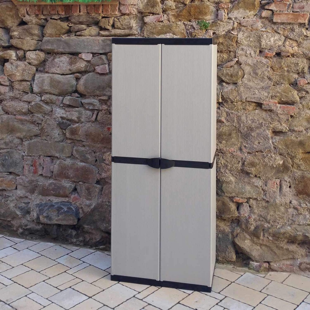 Armoire haute en plastique 68x40x168 cm Art 9233 avec 4 étagères et 2