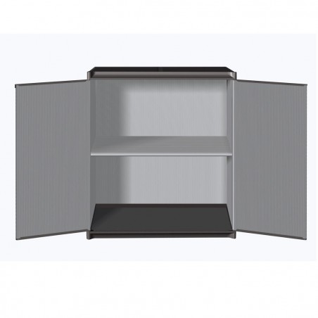 Armoire 2 portes basse 2 étages 68x39,5x85 CM Art 9235 mobile , plastique rigide