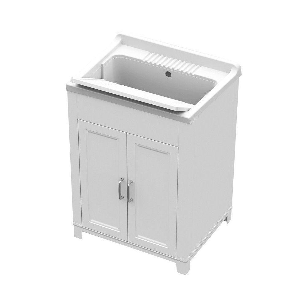 Lavabo en résine et pvc intérieur extérieur 60x50cm Art 9232  couleur blanc