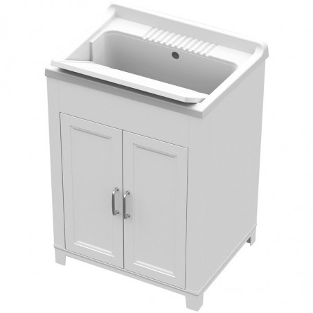 Lavabo en résine et pvc intérieur extérieur 60x50cm Art 9232  couleur blanc