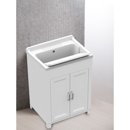 Lavabo en résine et pvc intérieur extérieur 60x50cm Art 9232  couleur blanc