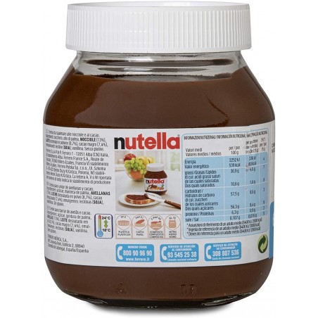 Boîte en verre Ferrero Nutella 600gr crème de noisette et de cacao