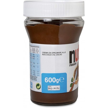 Boîte en verre Ferrero Nutella 600gr crème de noisette et de cacao
