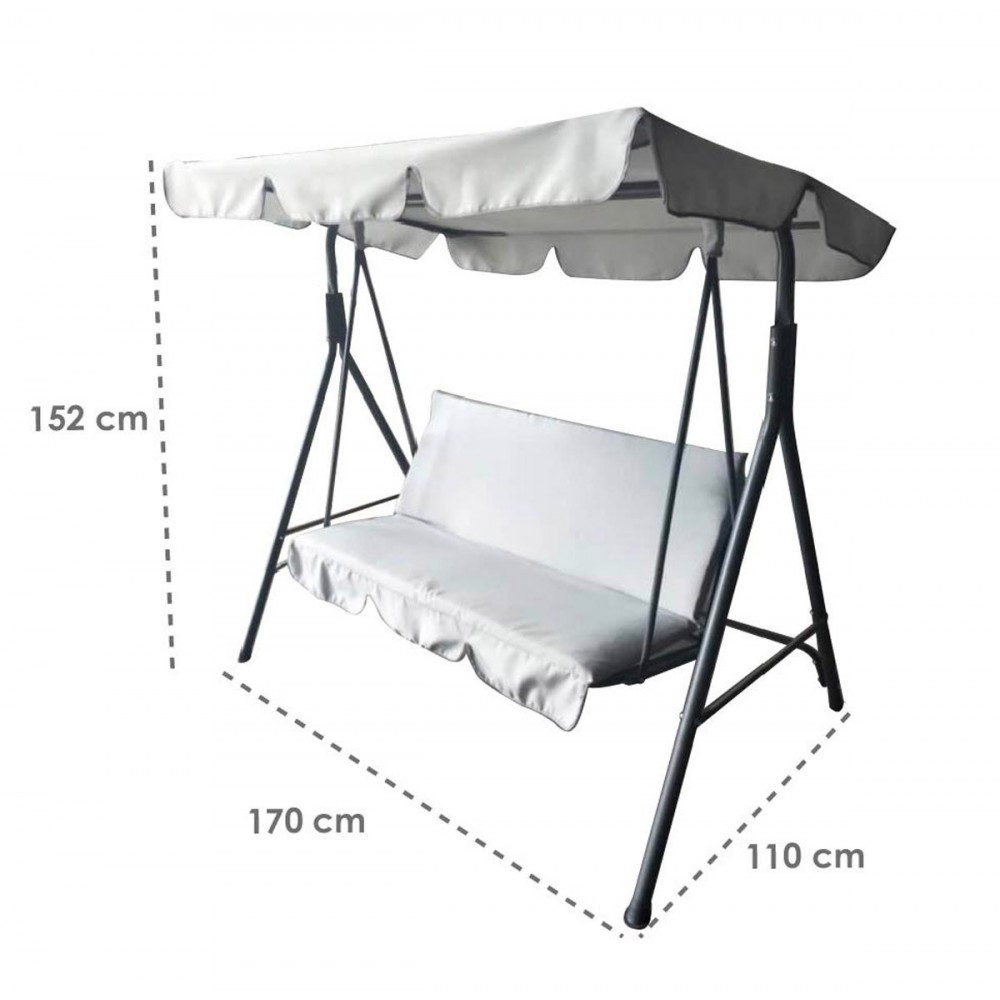 Bascule Beige 3 places 349005 structure acier...