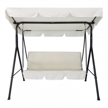 Bascule Beige 3 places 349005 structure acier 170x110x152cm tube 16mm