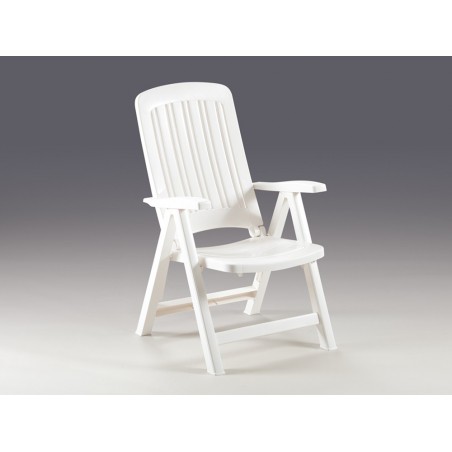 CARMEN chaise de jardin fauteuil pliant en polypropylène 104x61x59cm BLANC