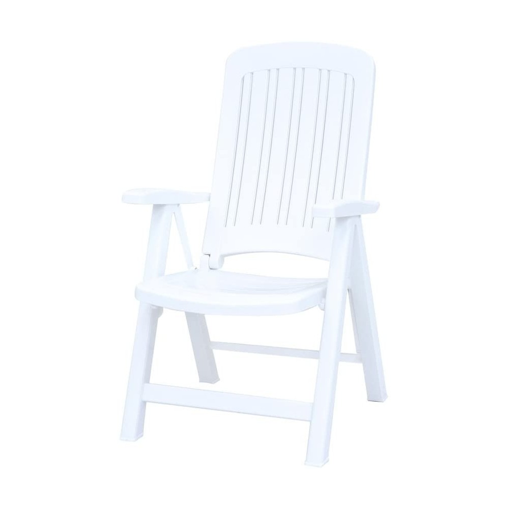 CARMEN chaise de jardin fauteuil pliant en polypropylène 104x61x59cm BLANC