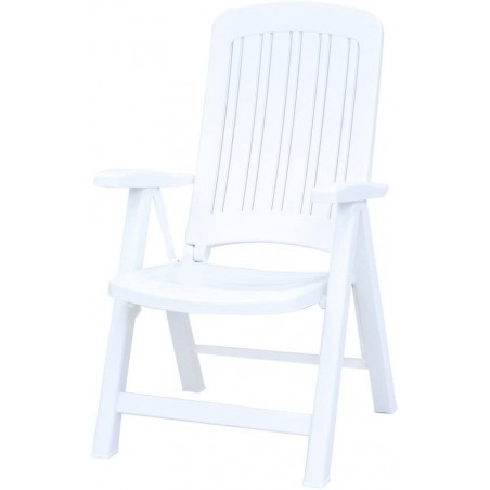 CARMEN chaise de jardin fauteuil pliant en polypropylène 104x61x59cm BLANC