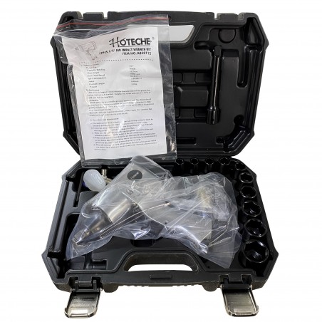 Visseuse à air comprimé pneumatique HOTECHE 1/2 pouce A830122 mallette 17pz