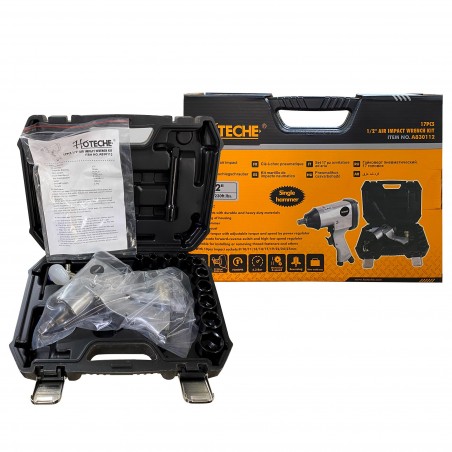 Visseuse à air comprimé pneumatique HOTECHE 1/2 pouce A830122 mallette 17pz
