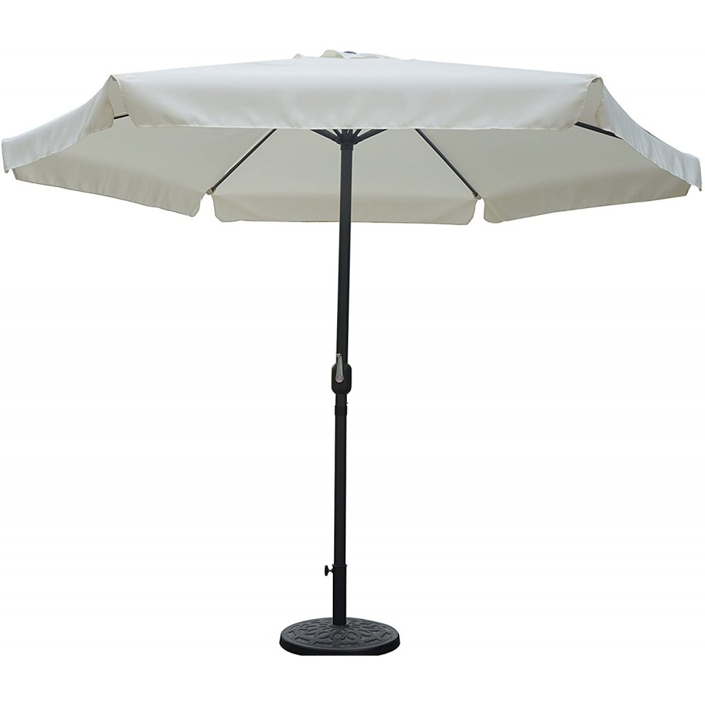 Parasol de jardin rond 3 x h2,4 mt avec Frange Round Structure en acier