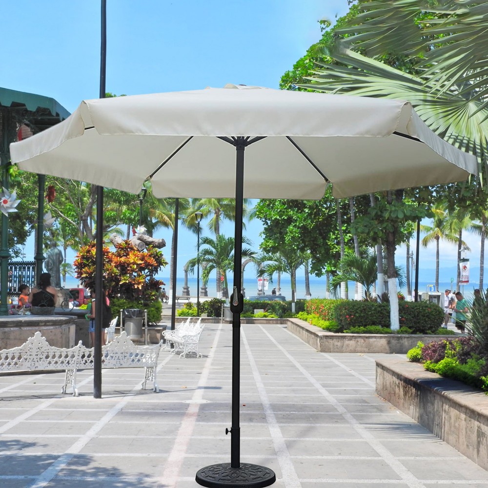 Parasol de jardin rond 3 x h2,4 mt avec Frange...