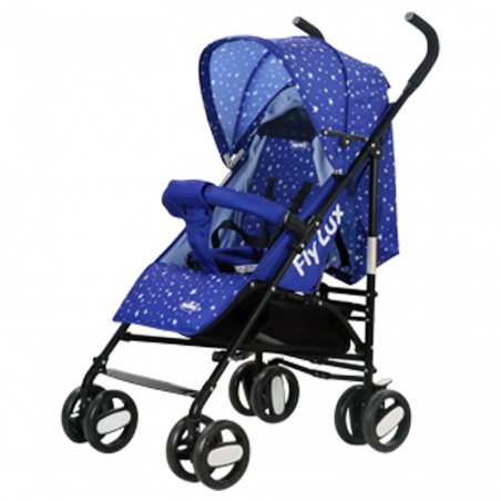 Poussette NUNU' Fly Lux NU-S200-BL bleue avec étoiles 516100 sac 105x50x63 cm