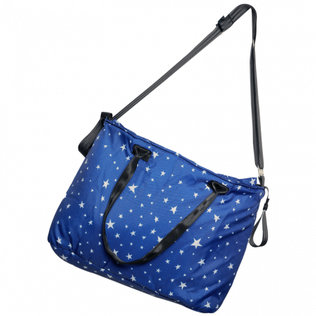 Poussette NUNU' Fly Lux NU-S200-BL bleue avec étoiles 516100 sac 105x50x63 cm