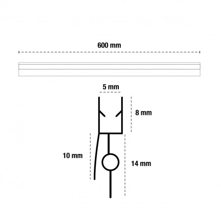 Joint de douche et verre 600mm en PVC résistant aux moisissures