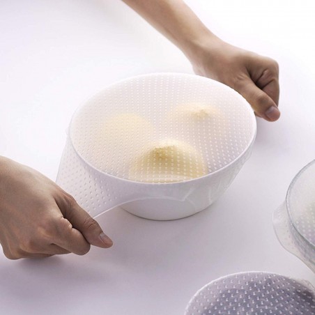 Ensemble de 3 bouchons de silicone réutilisables et mastics pour alimentaires