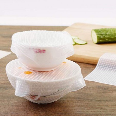 Ensemble de 3 bouchons de silicone réutilisables et mastics pour alimentaires