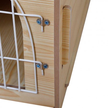 Niche CAMBRIDGE en bois avec grille 660027 pour chiens 51x37x51 cm