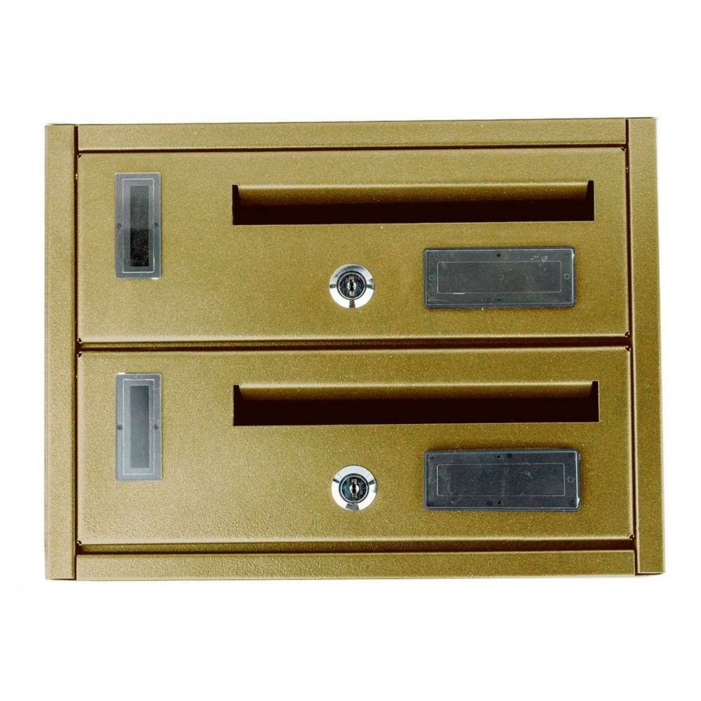 Boîte aux lettres en copropriété 2 places ARTIGIAN FERRO 783B 23x18x30 cm GOLD
