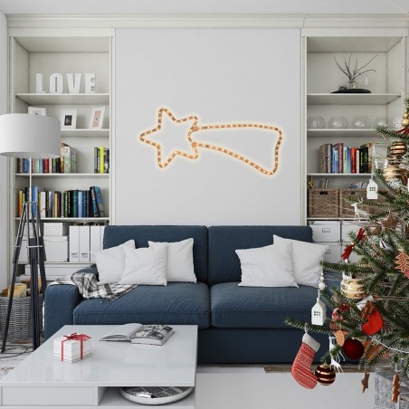 75181 Etoile filante de Noël lumière CHAUDE cadre en métal 65 X 30 cm