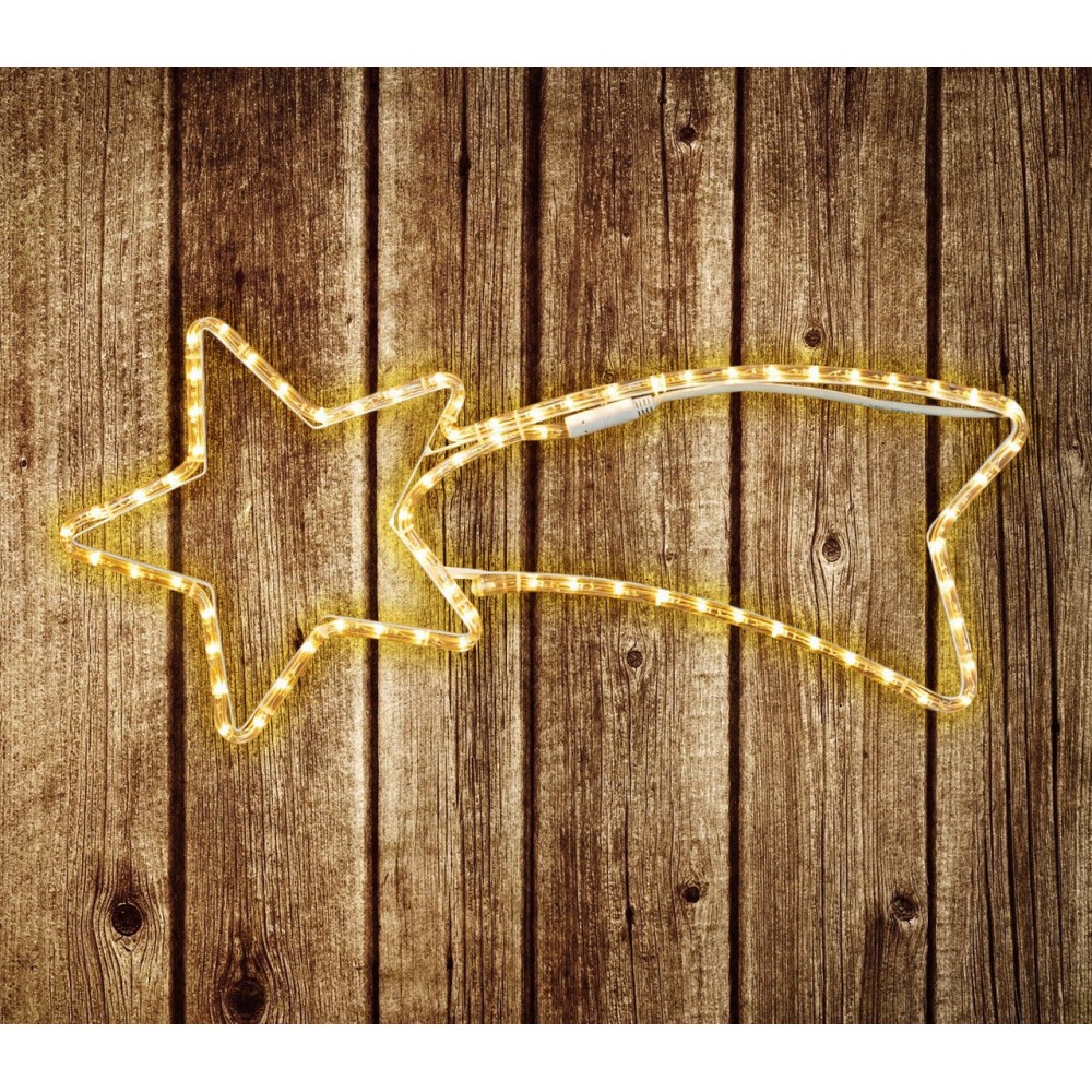 75181Stelle filante de Noël lumières BLANCHES cadre en métal 65 x 30 cm