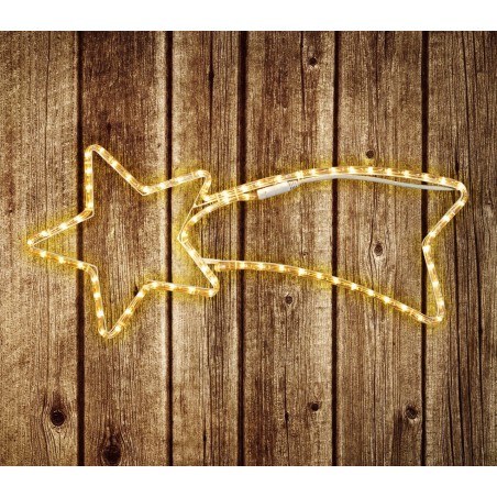 75181Stelle filante de Noël lumières BLANCHES cadre en métal 65 x 30 cm