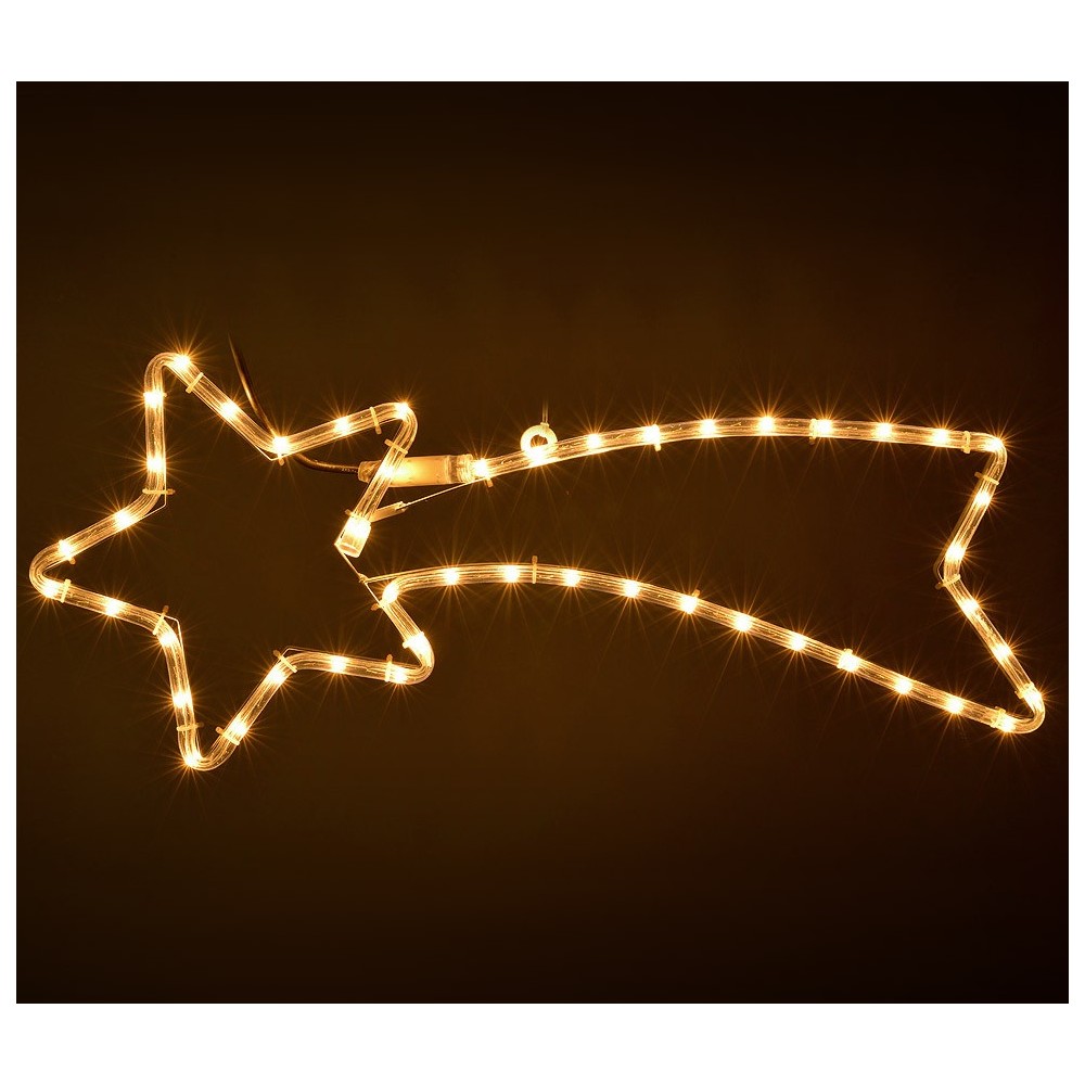 75181Stelle filante de Noël lumières BLANCHES cadre en métal 65 x 30 cm