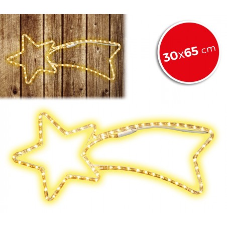 75181Stelle filante de Noël lumières BLANCHES cadre en métal 65 x 30 cm