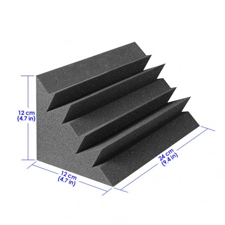 FUBUCA kit 12 Panneaux acoustiques Polyuréthane angulaires Bass Trap 12x12x24cm