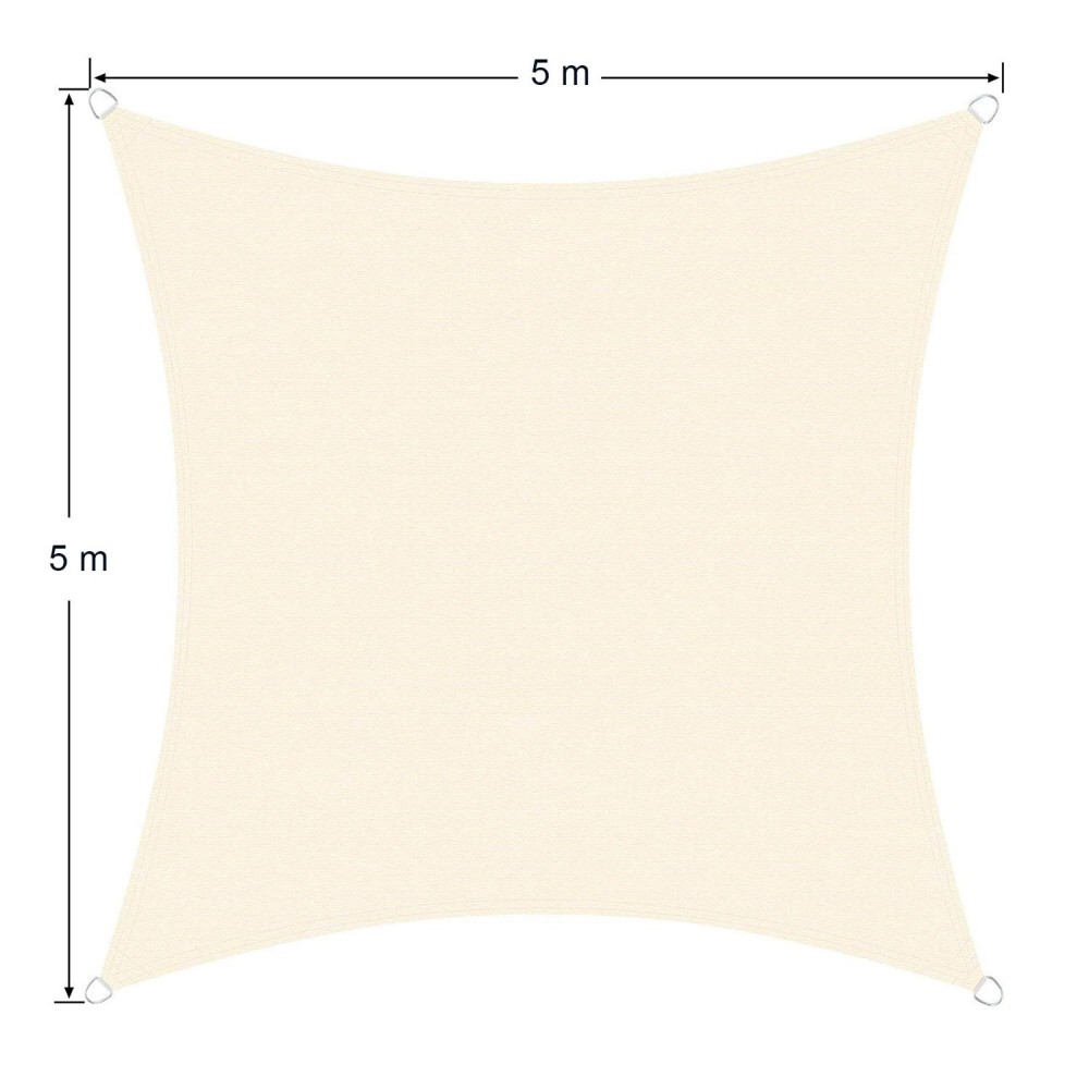 Drap ombragé CARRÉ 482445 Beige 5x5m attaches...