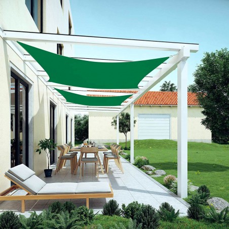 Toile carrée Ombragée 482414 Vert 3x3 mt voile rideau avec corde