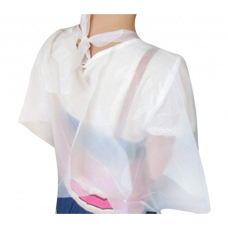 Pack de 12 pièces Capes blanches à usage unique 158998 pour les salon 90x110 cm