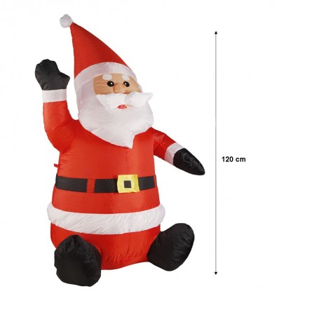 Père Noël gonflable 120h cm 785196 avec éclairage LED de protection IP44
