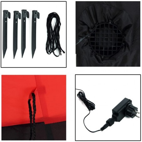 Père Noël gonflable 180h cm 785219 avec éclairage LED protection IP44