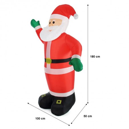 Père Noël gonflable 180h cm 785219 avec éclairage LED protection IP44