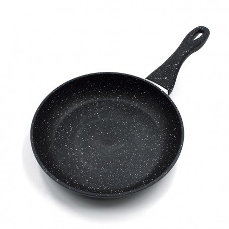 354001 DGBAVARIA Set de 3 poêles en pierre noire avec couvercles 24-28-32 cm