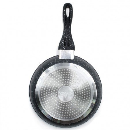 354001 DGBAVARIA Set de 3 poêles en pierre noire avec couvercles 24-28-32 cm