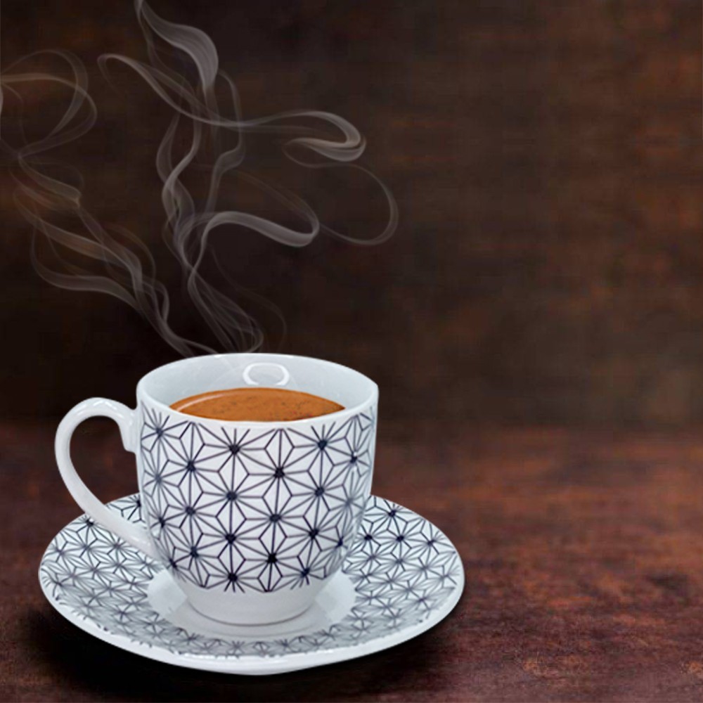 Set de 6 tasses à café, avec soucoupe mod....