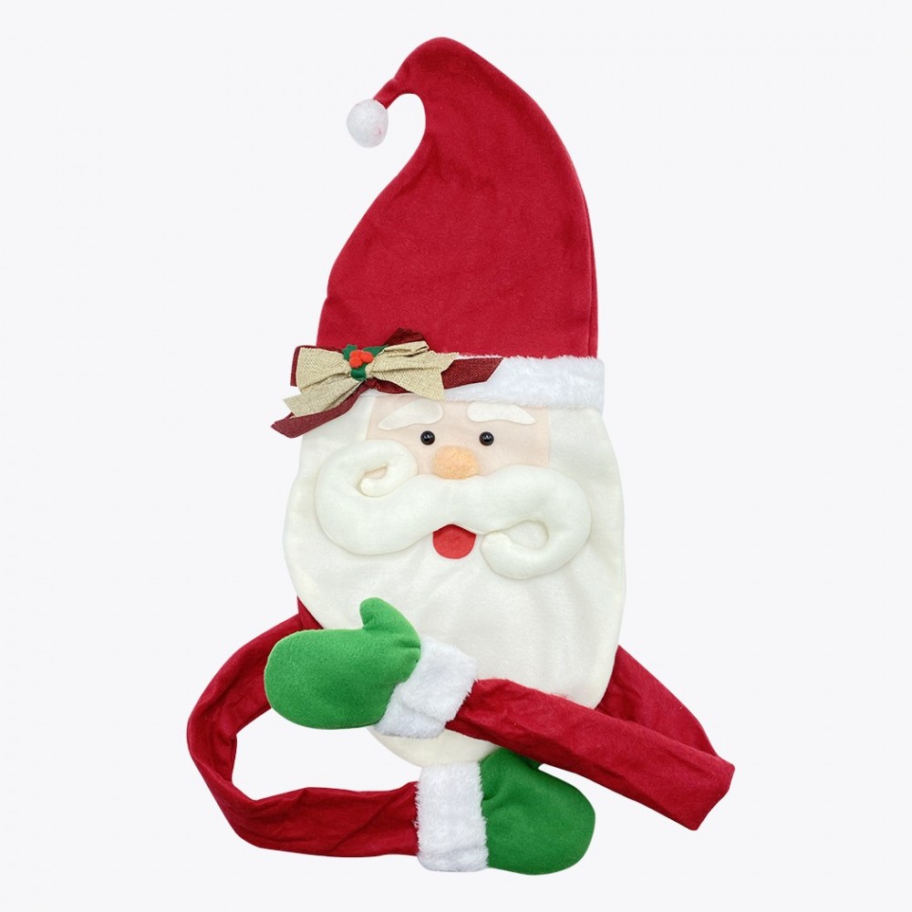 Embout pour arbre de Noël 6145018 forme du visage du Père Noël avec des mains