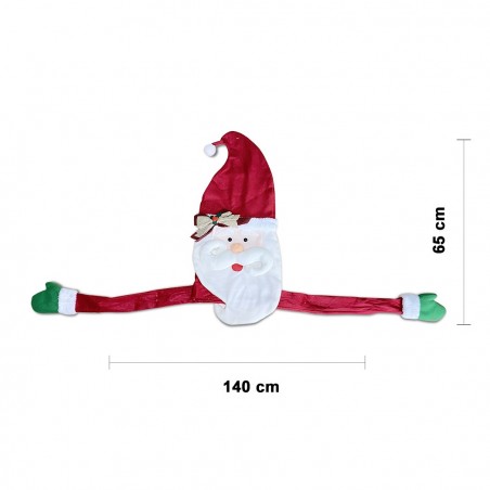 Embout pour arbre de Noël 6145018 forme du visage du Père Noël avec des mains
