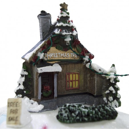 Village de Noël décoration TREES 361003 mouvement lumières et musique 28x18x18cm
