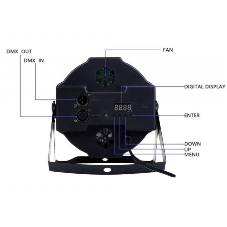 Phare strobo rgb projecteur 36 led coloré 000364 effet de disque 4 modes